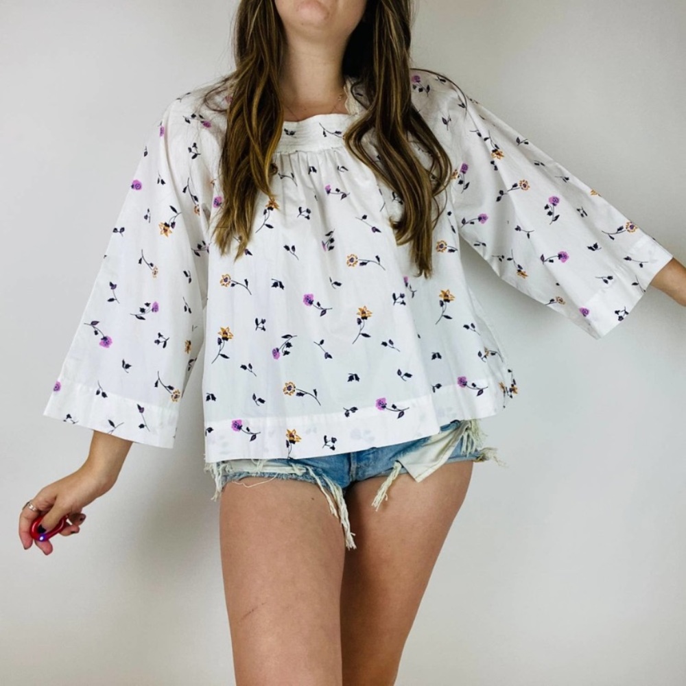 NWOT Madewell Square Neck Floral Blossom Top XS